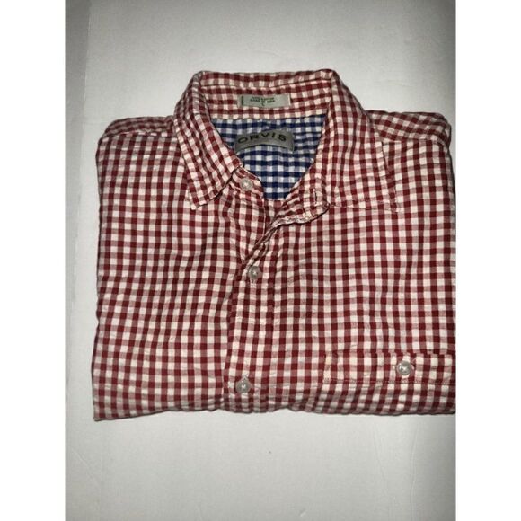 Mens ORVIS Plaid Button Down Casual Short Sleeve Shirt Size Large - Picture 1 of 4
